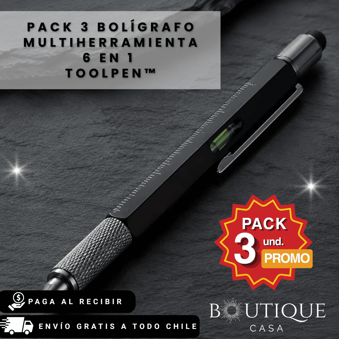 Pack 3 Bolígrafo multiherramienta 6 en 1 | ToolPen™