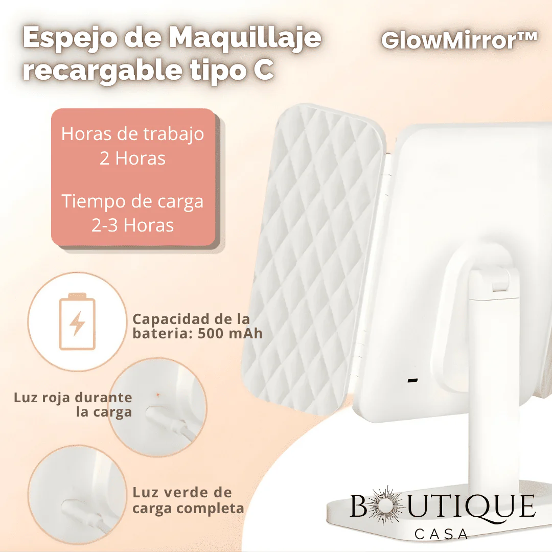 Espejo Tocador Plegable Luz LED | GlowMirror™ - Image 2