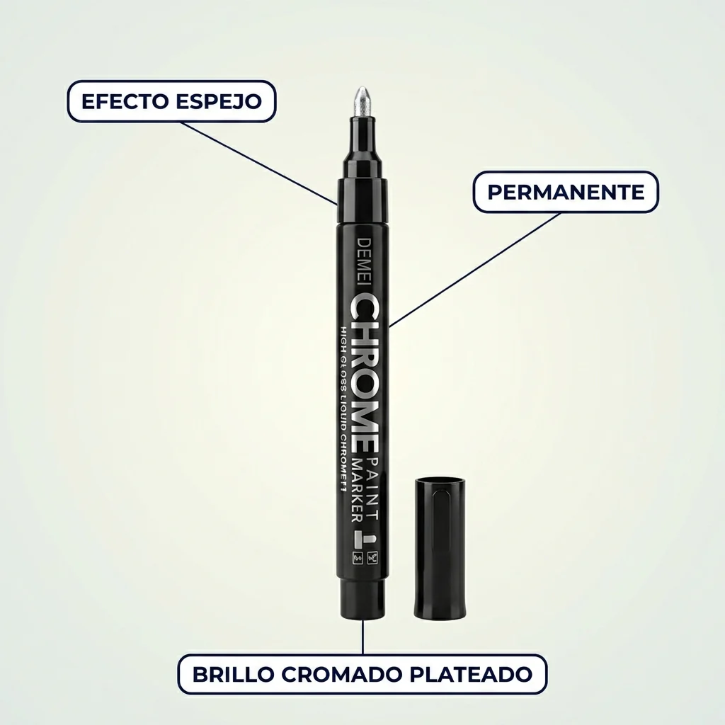 Marcadores Efecto Espejo Cromado – Personaliza Vidrio y Tazas - Image 2