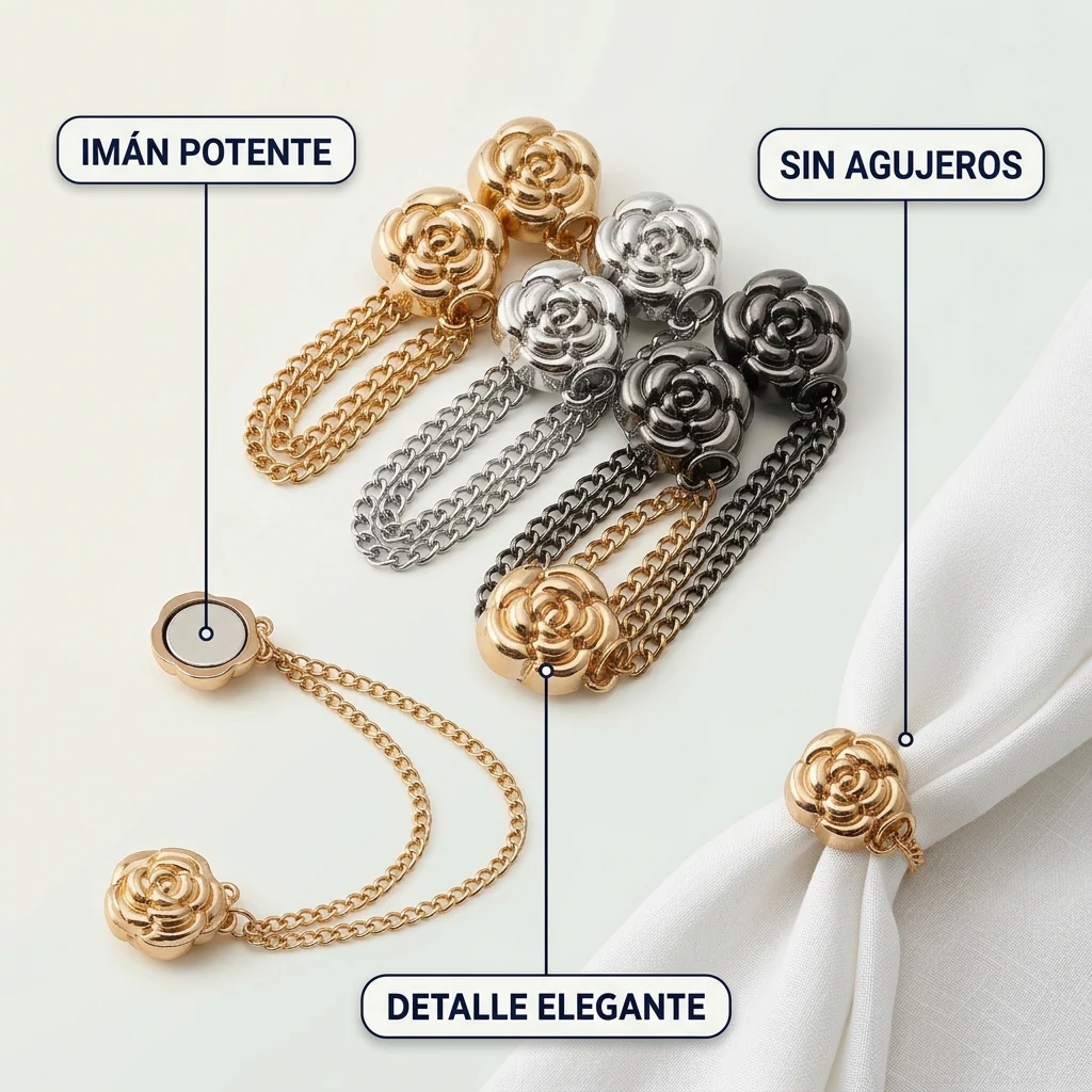 Pinzas Magnéticas Decorativas Flor de Camelia – Ajusta tu Look - Image 2