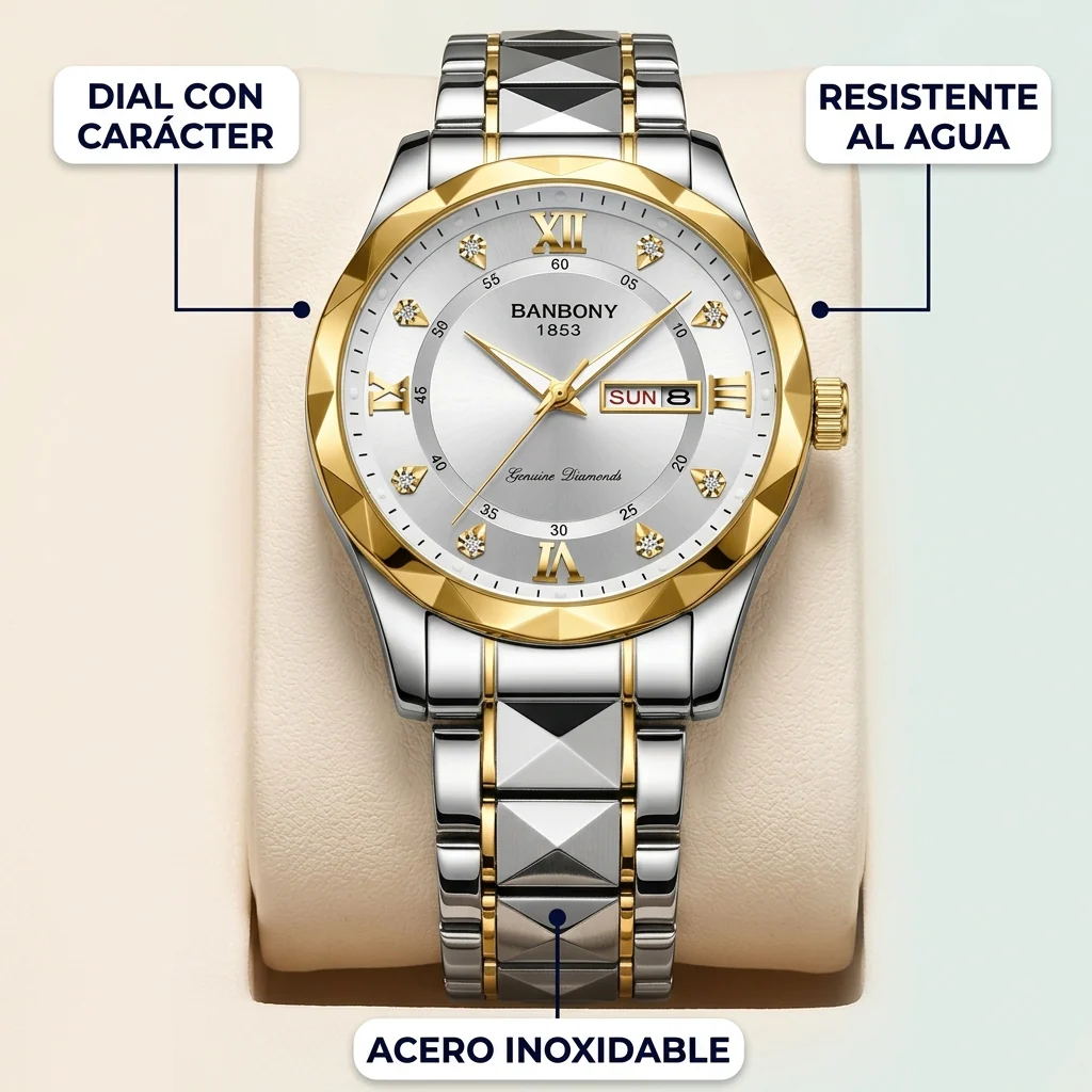 Reloj Hombre Acero Resistente al Agua – Elegante y Multifunción - Image 2