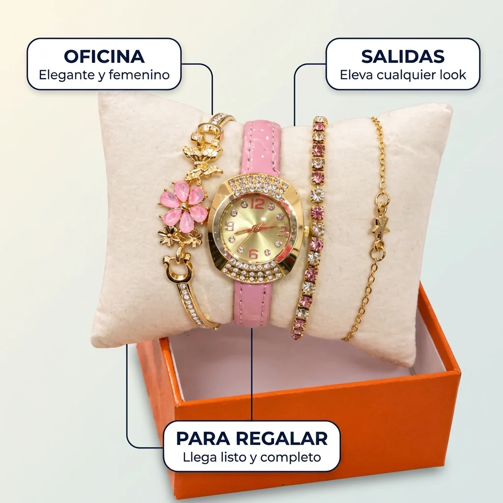 Set de Reloj y Pulseras para Mujer – Look Completo Elegante - Image 3