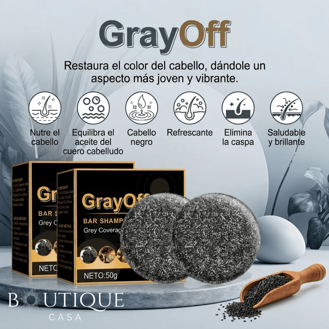 Shampoo oscurecedor de canas en barra | GrayOff™ - Image 2