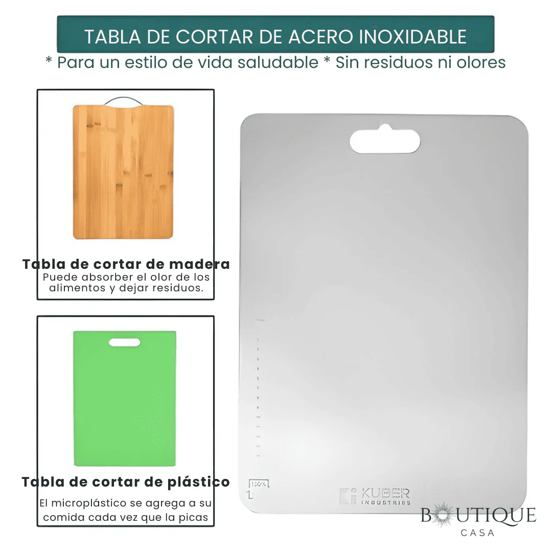Tabla para Picar de Acero Inoxidable | CleanCut™ - Image 3
