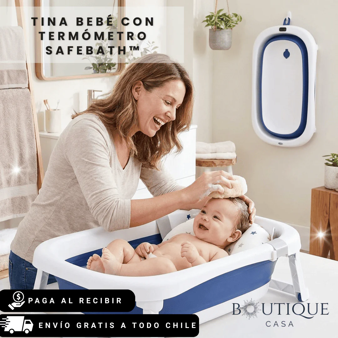 Tina Bebé con Termómetro | SafeBath™